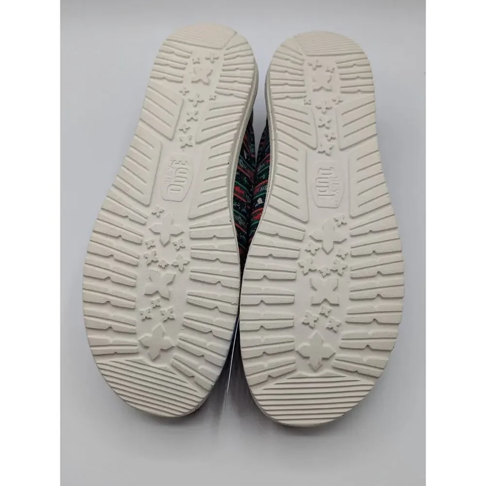 Hey Dude Wally Fishmas Sweater Mens Size 11 Pine Green Slip-On Shoes New